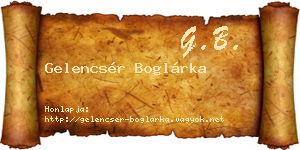 Gelencsér Boglárka névjegykártya