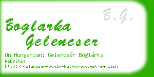 boglarka gelencser business card