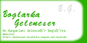 boglarka gelencser business card